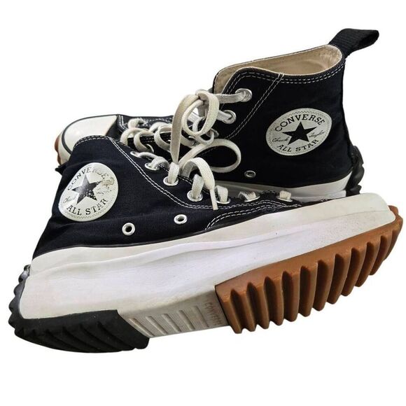 Converse Black Run Star Hike Platform Shoes Womens Size 7 Mens 5.5 - Picture 2 of 7